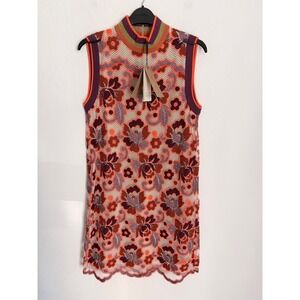 BURBERRY Edna  Floral Crochet Knit Mock Neck Sleeveless Top Size 6 NWT